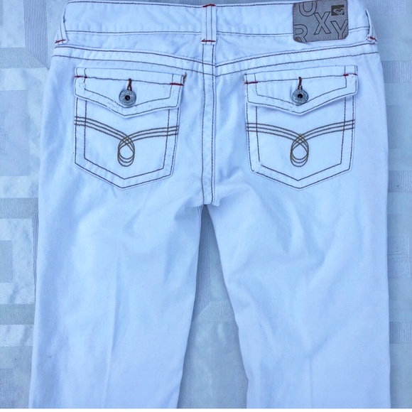 COPY - White Roxy Denim Stretch Flare Denim - Picture 3 of 5